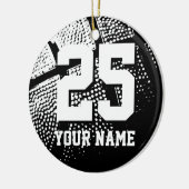 Eigen basketbaltrui, kerstboom keramisch ornament (Links)