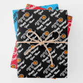 Eigen basketbalvelbladen voor kerstmis inpakpapier vel (In situ)