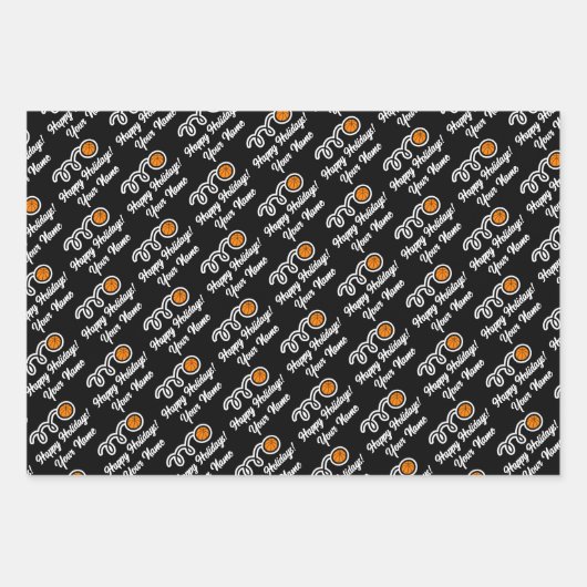 Eigen basketbalvelbladen voor kerstmis inpakpapier vel (Voorkant)