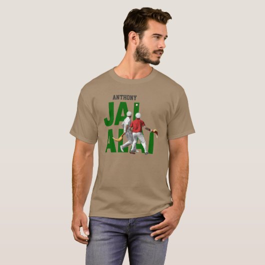Eigen, Baskische sport Cesta Punta / Jai Alai logo T-shirt (Voorkant volledig)