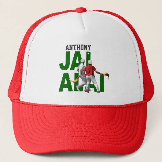 Eigen, Baskische sport Cesta Punta / Jai Alai logo Trucker Pet (Voorkant)