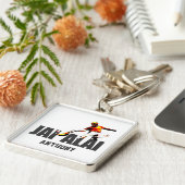 Eigen, Baskische sport Jai Alai / Cesta Punta logo Sleutelhanger (Zijkant)