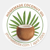 Eigen Bedrijf in Kokosolie Ronde Sticker (Voorkant)