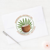 Eigen Bedrijf in Kokosolie Ronde Sticker (Envelop)