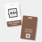Eigen bedrijf logo basis barcode werknemer badge (Voor- en achterkant)