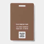 Eigen bedrijf logo basis barcode werknemer badge (Achterkant)