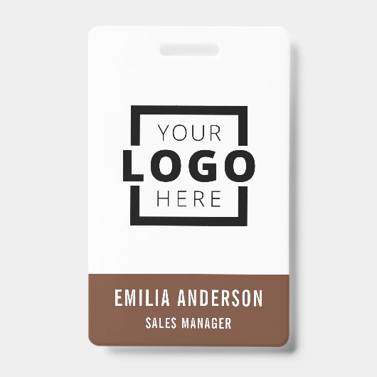 Eigen bedrijf logo basis barcode werknemer badge (Voorzijde)