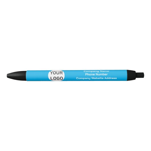 Eigen bedrijf logo blauwe inkt pen (Voorkant)