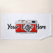 Eigen bedrijf - Logo gebruik eigen Logo wit Strandlaken (Voorkant)