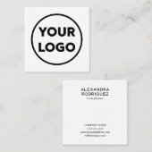 Eigen bedrijfs bedrijf - Minimale naam voor lange  Vierkante Visitekaartje (Voorkant / Achterkant)