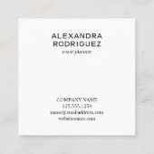 Eigen bedrijfs bedrijf - Minimale naam voor lange  Vierkante Visitekaartje (Achterkant)