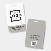 Eigen bedrijfslogo basis streepjescode Werknemer Badge (Voor- en achterkant)