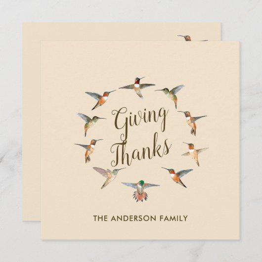 Eigen beige mengvogels feestdagenkaart (Voorkant / Achterkant)