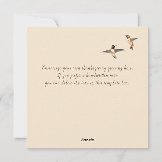 Eigen beige mengvogels feestdagenkaart (Achterkant)