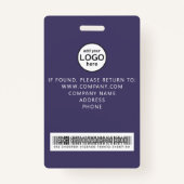 Eigen bemanning Barcode Event Badge (Achterkant)