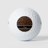 Eigen benaming chocolade bruine glitter leopard pr golfballen (Voorkant)