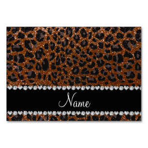 Eigen benaming chocolade bruine glitter leopard pr kaart