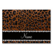 Eigen benaming chocolade bruine glitter leopard pr kaart (Achterkant)