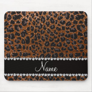 Eigen benaming chocolade bruine glitter leopard pr muismat