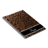 Eigen benaming chocolade bruine glitter leopard pr notitieboek (Rechterzijde)