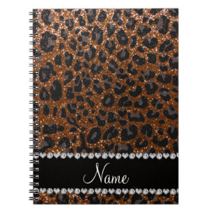 Eigen benaming chocolade bruine glitter leopard pr notitieboek