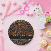 Eigen benaming chocolade bruine glitter leopard pr papieren bordje (Feest)