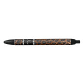 Eigen benaming chocolade bruine glitter leopard pr zwarte inkt pen (Voorkant)