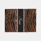 Eigen benaming chocolade bruine glittertijgerstrep fleece deken (Voorkant (Horizontaal))