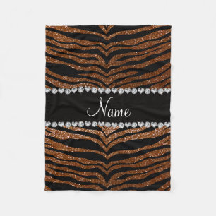 Eigen benaming chocolade bruine glittertijgerstrep fleece deken