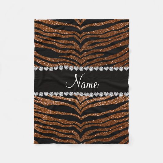 Eigen benaming chocolade bruine glittertijgerstrep fleece deken (Voorkant)