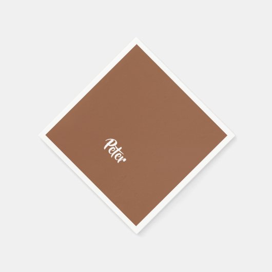 Eigen benaming voor chocolade-bruin servet (Hoek)