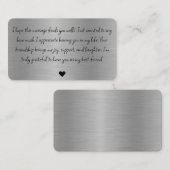 Eigen bericht Stijlvolle geborsteld metaal Kaart Notitiekaartje (Voorkant / Achterkant)