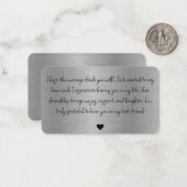 Eigen bericht Stijlvolle geborsteld metaal Kaart Notitiekaartje (Voorkant / Achterkant in situ)