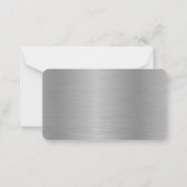 Eigen bericht Stijlvolle geborsteld metaal Kaart Notitiekaartje (Achterkant)