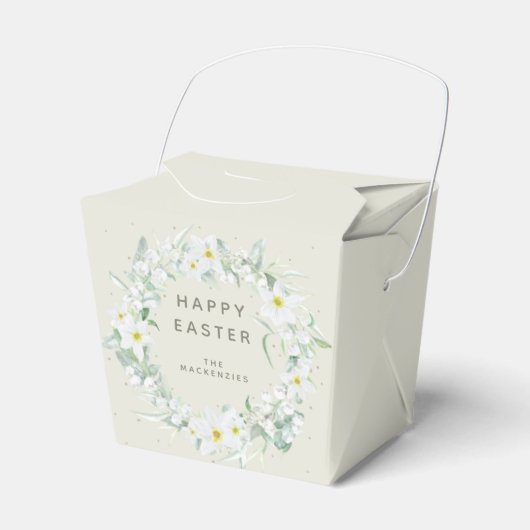 Eigen bericht: White Floral Easter Wreate Bedankdoosjes (Voorkant Zijde)