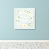 Eigen bericht: White Floral Easter Wreate Canvas Afdruk (Insitu (Houten vloer))