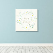 Eigen bericht: White Floral Easter Wreate Canvas Afdruk (Insitu (Houten vloer))