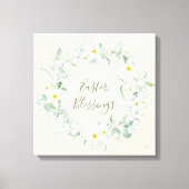 Eigen bericht: White Floral Easter Wreate Canvas Afdruk (Voorkant)