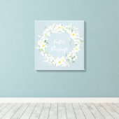 Eigen bericht: White Floral Easter Wreate Canvas Afdruk (Insitu (Houten vloer))