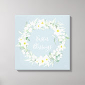 Eigen bericht: White Floral Easter Wreate Canvas Afdruk (Voorkant)
