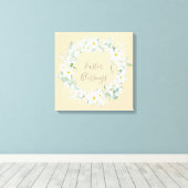 Eigen bericht: White Floral Easter Wreate Canvas Afdruk (Insitu (Houten vloer))