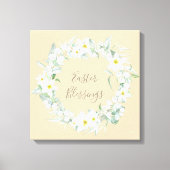 Eigen bericht: White Floral Easter Wreate Canvas Afdruk (Voorkant)