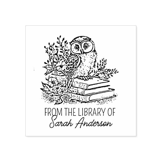 Eigen bibliotheekuil rubberstempel (Afrduk)