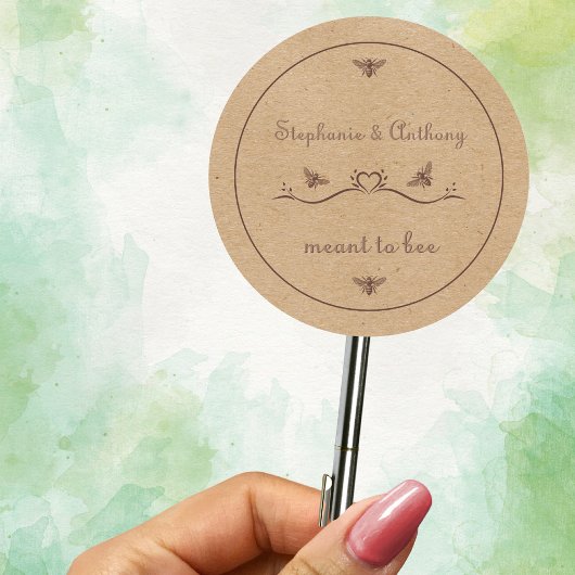 Eigen Bijen Persoonlijke Rustieke Bij Huwelijk Ronde Sticker
