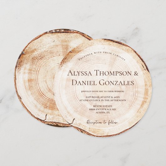 Eigen bijtende bruiloft met korrelgaas kaart (Voorkant / Achterkant)