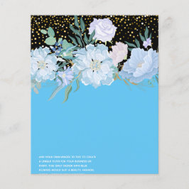 Eigen blauwe bloemenzaken stationery voor evenemen flyer