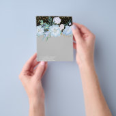 Eigen blauwe bloemige bedrijfsstationery voor even flyer (Hand)