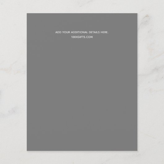 Eigen blauwe bloemige bedrijfsstationery voor even flyer (Achterkant)