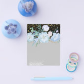 Eigen blauwe bloemige bedrijfsstationery voor even flyer (Enkel)