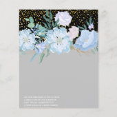 Eigen blauwe bloemige bedrijfsstationery voor even flyer (Voorkant)